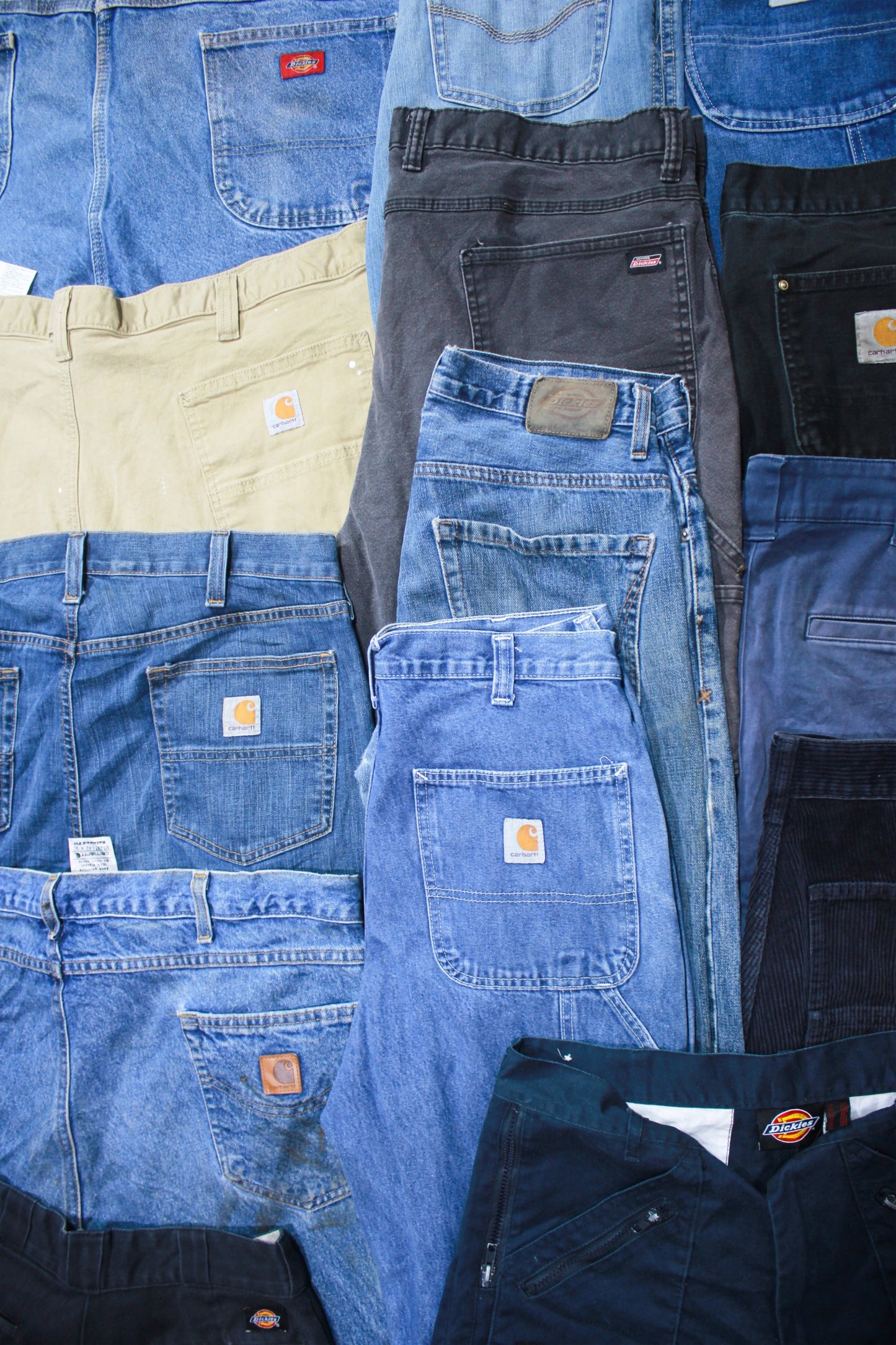 40X Carhartt & Dickies Pants B Wholesale – Bulk Vintage Workwear Lot