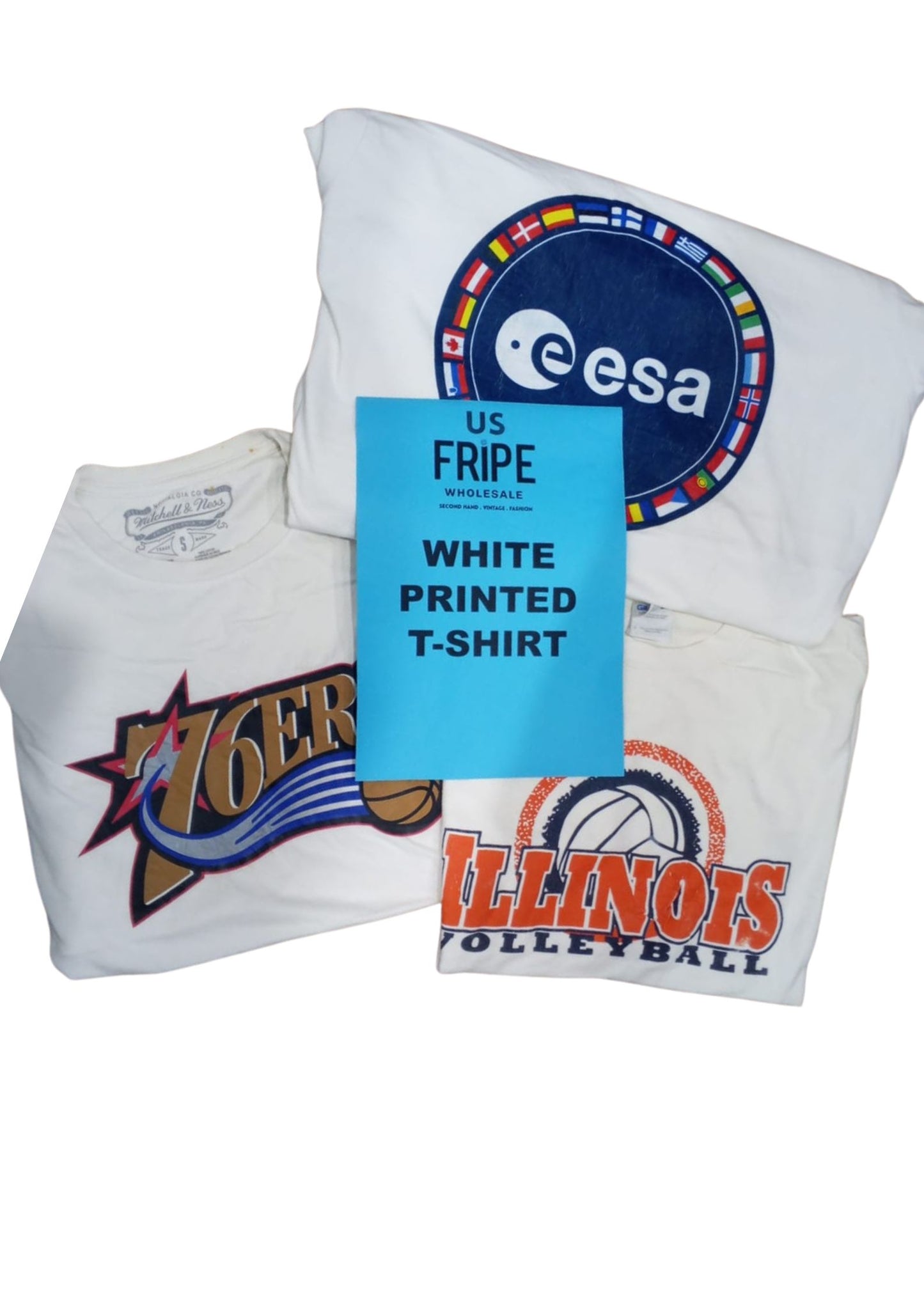 50X White Printed T-shirts